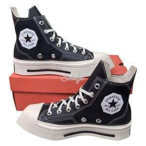 Converse Chuck 70 De Luxe Squared Black Egret Canvas Sneaker Womens 5.5 NEW